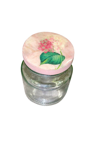Pink Floral Jars and Tray Set