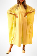 Yellow Linen Bisht & Jumpsuit