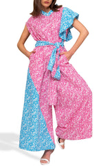 Pink & Blue Jumpsuit