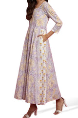 Mauve Floral Maxi Kaftan