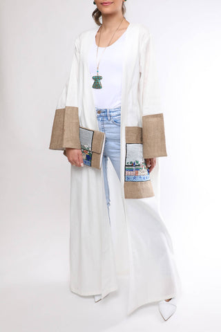 White Bisht & Clutch