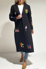 Black embroidered coat