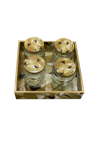 Set of 4 Jars and Tray