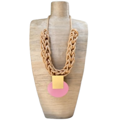 Assorted Pink Brass Necklace