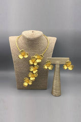 Set of Flower Cuff Necklace and Earrings