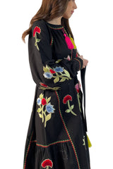 Black Floral Kaftan