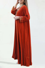 Orange Velvet Kaftan