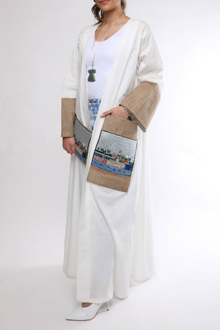 White Bisht & Clutch