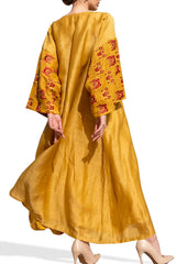 Golden Red Silk Kaftan