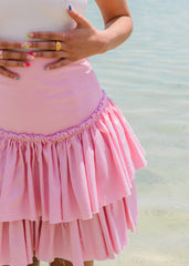 Blush Pink Fused Linen skirt