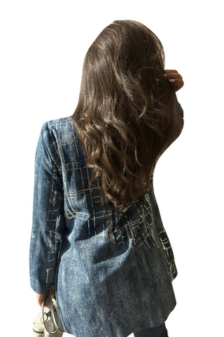 Denim Sequins Blazer