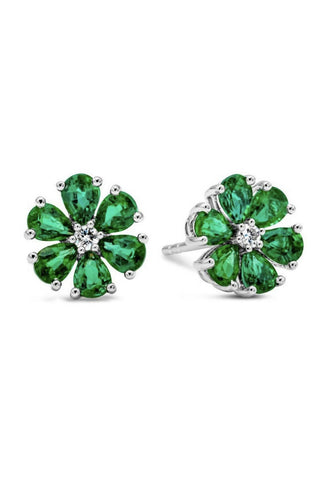 Emerald Flower Earrings