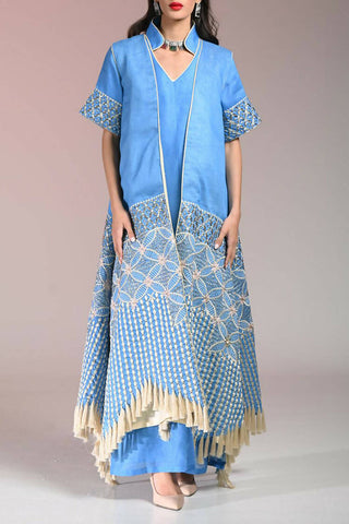 Blue Silk Embroidery