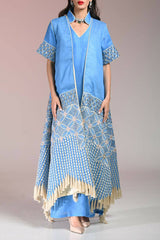 Blue Silk Embroidery