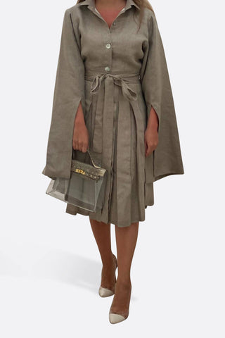 Taupe Cape Dress