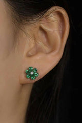 Emerald Flower Earrings