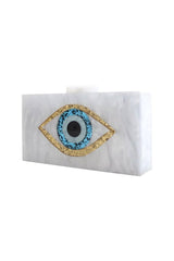 Evil Eye White Clutch