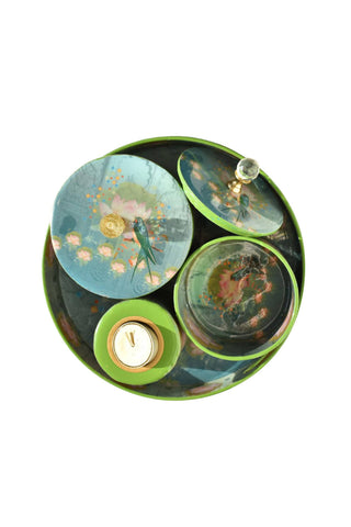 Green Round Tray Set