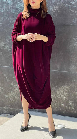 Velvet highneck dress