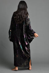 Bella's Silky Velvet Black Kaftan