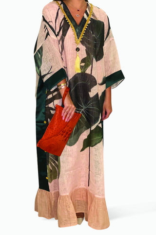 Peach Floral Kaftan