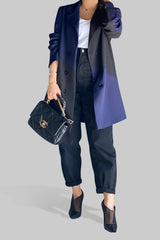 Half Half Black Blue Blazer
