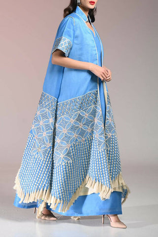 Blue Silk Embroidery