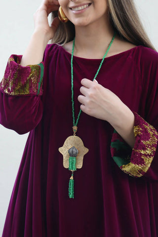 Berry Velvet Kaftan