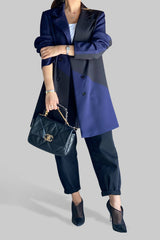 Half Half Black Blue Blazer