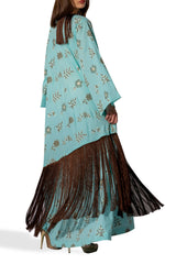 Fringe Turquoise Kaftan