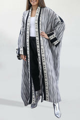 Black & White Stripes Bisht