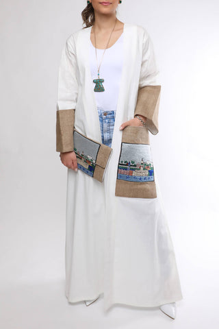 White Bisht & Clutch