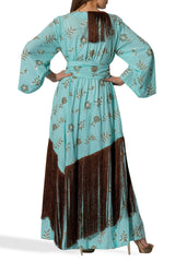 Fringe Turquoise Kaftan