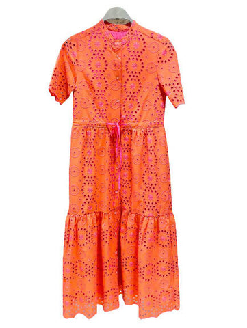 Embroidered San Gallo Long Dress