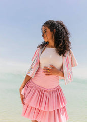 Blush Pink Fused Linen skirt