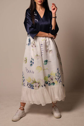 Navy Floral Kaftan