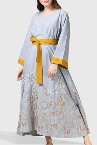 Gray - Yellow Kaftan