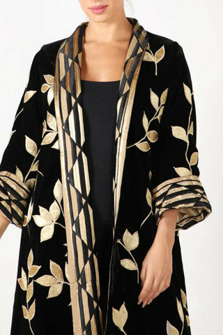 Gold leaves reversible bisht