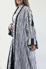 Black & White Stripes Bisht