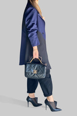 Half Half Black Blue Blazer