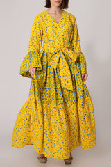 Floral Yellow Kaftan