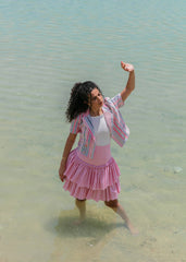 Blush Pink Fused Linen skirt