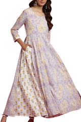 Mauve Floral Maxi Kaftan