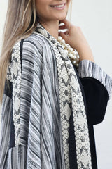 Black & White Stripes Bisht