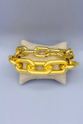 Double Chain in shiny and matte light bracelet