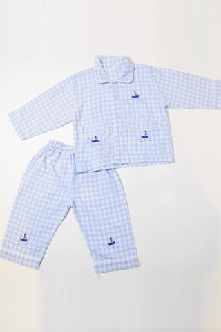 Checkered Sailor Pajama Set