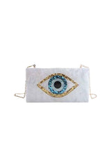 Evil Eye White Clutch