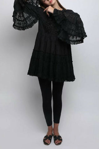 1 MOR Black Lace Top/Short Dress