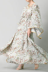 Light Grey Arabic Calligraphy Kaftan