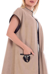 Beige Velvet Vest
